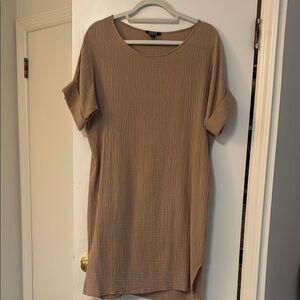 Natalie Busby Everyday T-Dress - Cotton Gauze Tan